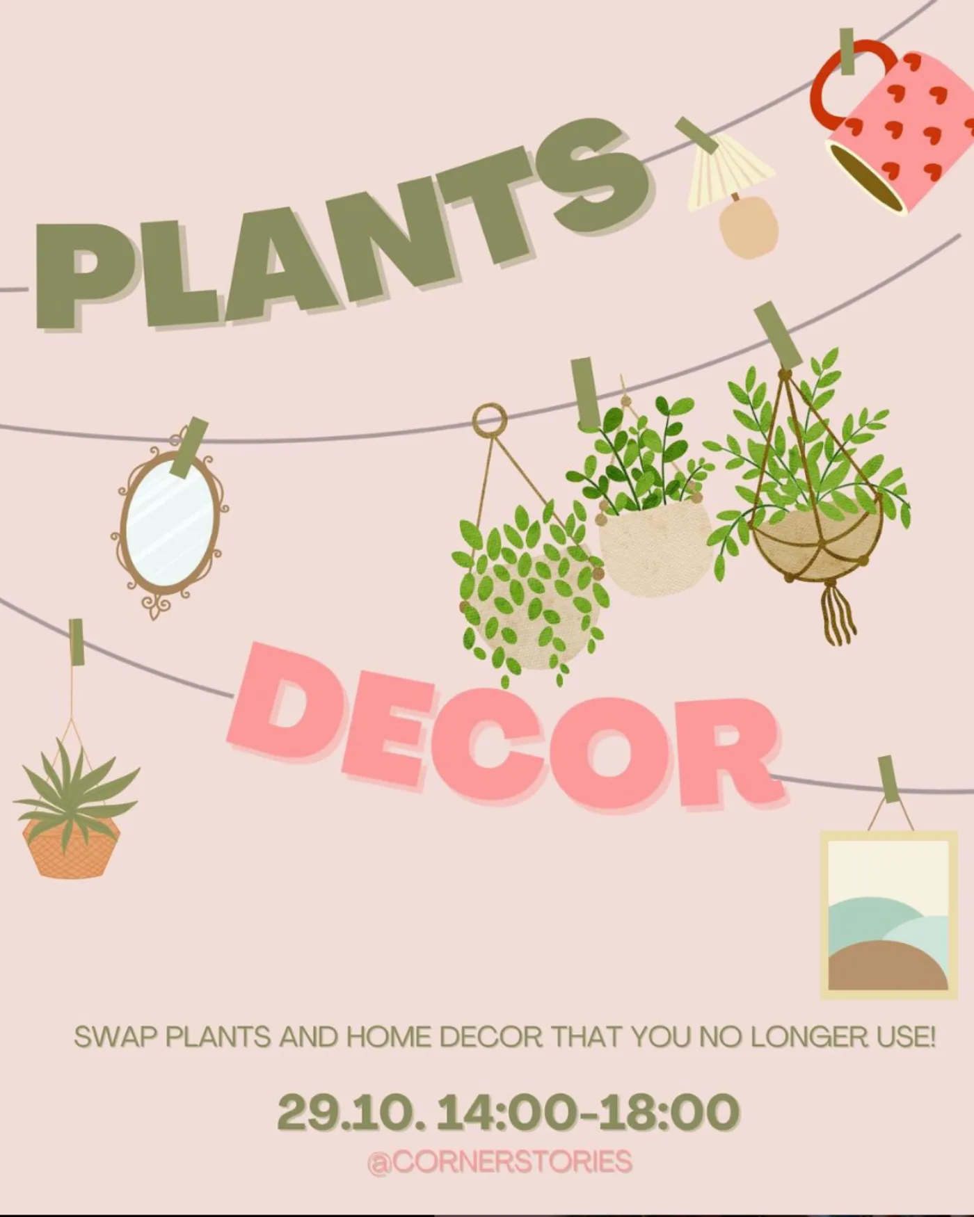 Swap domácích kytek a interiérového dekoru